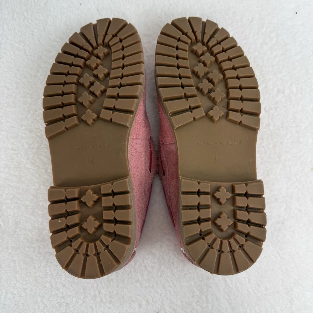 Marc Nolan Santiago Mens 9 Pink Suede Rouge Shoes Leather Moccasin Boat Shoe